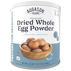 Augason Farms Pasteurized Dried Whole Egg Powder Can, Real Eggs, Emergency Food Supply, Everyday Meals, 85 Servings