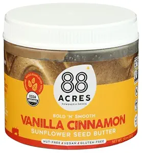 88 Acres, Vanilla Spice Sunflower Seed Butter Jar, 14 Ounce