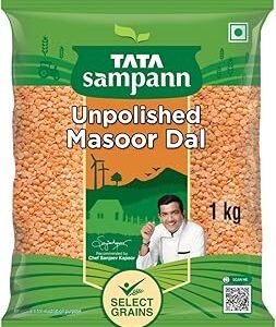 Tata Sampann Unpolished Masoor Dal (Split), 1kg