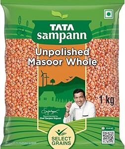 Tata Sampann Masoor Dal, Whole, 1kg
