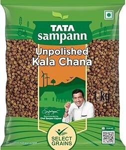 Tata Sampann Unpolished Kala (Black, Brown) Chana, 1kg