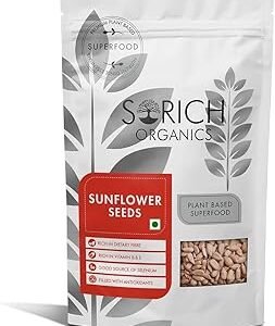 Sorich Organics Sunflower Seeds 900g - Raw Sunflower Seeds for Eating | Diet Food | Healthy Snack | Raw seeds | Source of Antioxidants