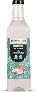 Anveshan Wood Pressed Coconut Oil 1L | Plastic Bottle | Kolhu/Kacchi Ghani/Chekku | Natural | Chemical-Free | Coconut Oil for massage