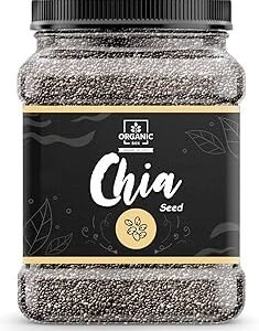 Organic Box Chia Seeds - 1 kg (Jar) - Healthy food for eating diet snacks for weight loss.