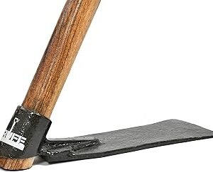 KRUFE 10" Hoe with Wooden Handle | Versatile Gardening Tool | Heavy-Duty Spade, Shovel, and Kassi | Durable Construction for Digging, Planting, and Weeding | Ideal for Home Gardening, Farming