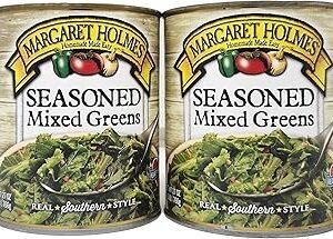 2 pack of 27oz Cans Margaret Holmes Seasoned Greens - you choose between Mustard, Mixed, Collard or Turnip (27oz - 2pack, Mixed)