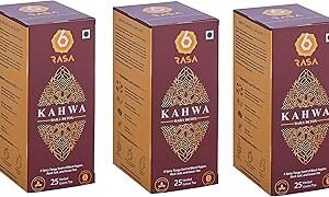 6rasa Kahwa Daily Detox Green Tea Bags | 11 Ayurvedic Spices | For Cleanse & Detox, Immunity00% Natural Herbs & Spices | No Added Sugar (2.5 Gram Each, 25 Tea Bags) (Pack Of 3)